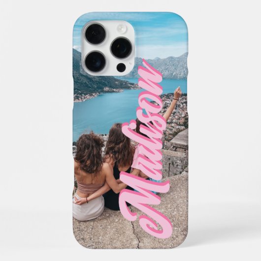 Coque iPhone 16 Pro Max Nom de monogramme de script moderne Photo (Verso)