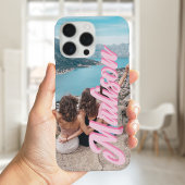 Coque iPhone 16 Pro Max Nom de monogramme de script moderne Photo