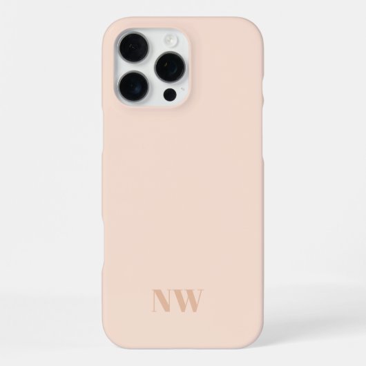 Coque iPhone 16 Pro Max nom de pêche unique initiales monogramme (Verso)