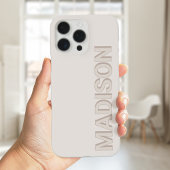 Coque iPhone 16 Pro Max Nom du monogramme beige moderne