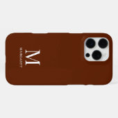 Coque iPhone 16 Pro Max nom personnalisable maroon unique initial (Verso Horizontal)