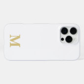 Coque iPhone 16 Pro Max nom personnalisé blanc & or initial (Verso Horizontal)