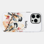 Coque iPhone 16 Pro Max Nom personnalisé Chickadee Faune Nature Animal Art (Verso Horizontal)