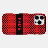 Coque iPhone 16 Pro Max Nom personnalisé Lignes rouges (Verso Horizontal)