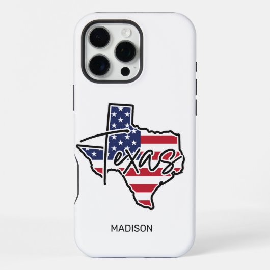 Coque iPhone 16 Pro Max Nom personnalisé Texas (Verso)