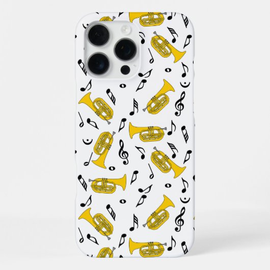 Coque iPhone 16 Pro Max Notes de musique de baryton en marche (Verso)