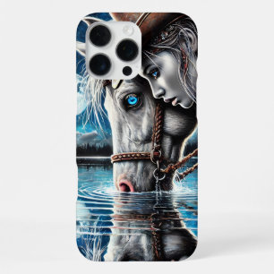 Coque iPhone 16 Pro Max Nuit calme de cowgirl sous la pleine lune