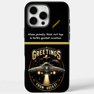 Coque iPhone 16 Pro Max Observation d'OVNI près de la zone 51 la nuit