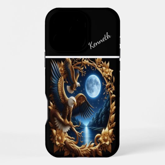 Coque iPhone 16 Pro Max Océan Lune d'Aigle (Verso)