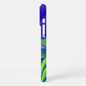 Coque iPhone 16 Pro Max Oeil mal, 3D Abstrait en vert bleu violet (Côté gauche)