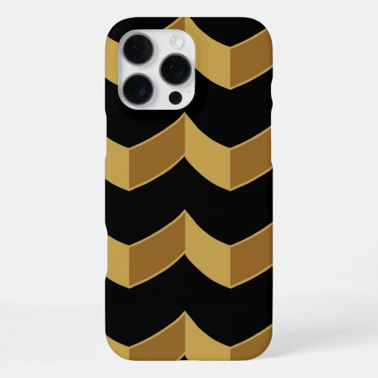 Coque iPhone 16 Pro Max Or noir (Verso)