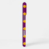 Coque iPhone 16 Pro Max Orange et points jaunes violets (Côté droit)