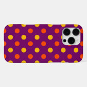 Coque iPhone 16 Pro Max Orange et points jaunes violets (Verso Horizontal)