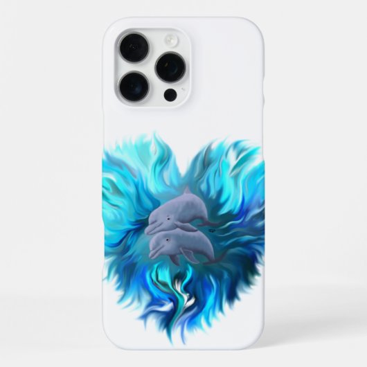 Coque iPhone 16 Pro Max Paire de dauphins (Verso)