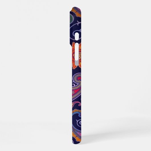 Coque iPhone 16 Pro Max Paisley violet rose (Côté gauche)