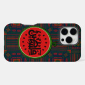 Coque iPhone 16 Pro Max Palestine watermelon-Palestine Arabe mot"français" (Verso Horizontal)