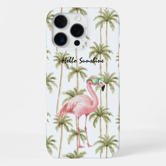 Coque iPhone 16 Pro Max Palmier Flamant Rose (Verso)