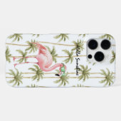 Coque iPhone 16 Pro Max Palmier Flamant Rose (Verso Horizontal)