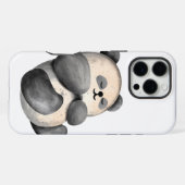 Coque iPhone 16 Pro Max Panda aquarelle endormi moderne (Verso Horizontal)