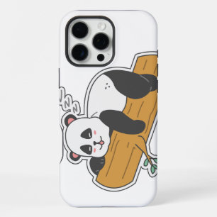 Coque iPhone 16 Pro Max Panda moderne endormi à l'aquarelle sur un arbre