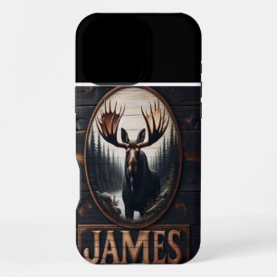 Coque iPhone 16 Pro Max Panneau de l'orignal dans les bois