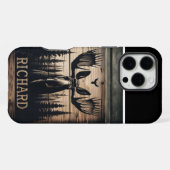 Coque iPhone 16 Pro Max Panneau d'orignal dans les bois (Verso Horizontal)