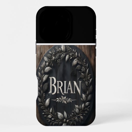 Coque iPhone 16 Pro Max Panneau rustique de Brian Farmhouse (Verso)