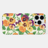 Coque iPhone 16 Pro Max Pansies sur blanc cassé (Verso Horizontal)