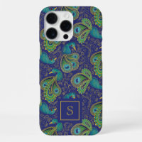 Paon Paisley Bleu Royal Monogramme