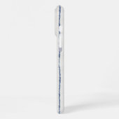 Coque iPhone 16 Pro Max Papillon Vert Menthe Croire Bleu Rayures Blanches (Côté gauche)