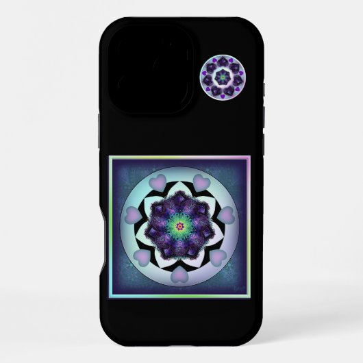 Coque iPhone 16 Pro Max Parapluie violet & coeurs .7 (Verso)