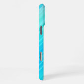 Coque iPhone 16 Pro Max Pastel Abstrait Bandes Turquoise Bleu Vert (Côté droit)