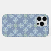 Coque iPhone 16 Pro Max Pastel blue floral abstract repeat (Verso Horizontal)