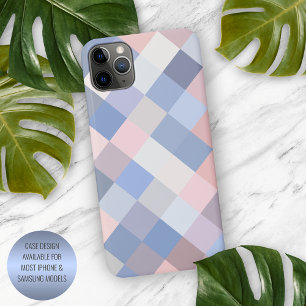 Coque iPhone 16 Pro Max Pastel Corail Rouge-Violet Bleu Pixel Art