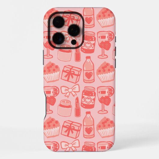 Coque iPhone 16 Pro Max Pastel Pink Party Pattern (Verso)