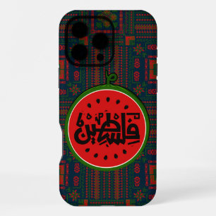 Coque iPhone 16 Pro Max pastèque de Palestine - mot arabe palestinien "فلس