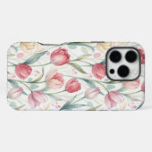 Coque iPhone 16 Pro Max Pattern Watercolor Modern Tulips (Verso Horizontal)