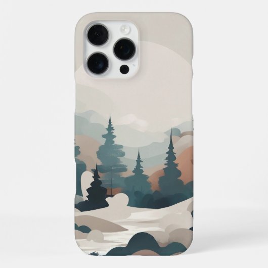 Coque iPhone 16 Pro Max Paysage de la forêt de Boho (Verso)