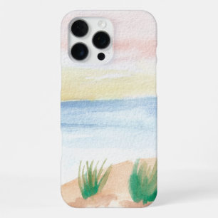 Coque iPhone 16 Pro Max Paysage de vue maritime à l'aquarelle