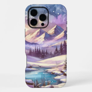 Coque iPhone 16 Pro Max Paysages hivernaux de montagne lacustre