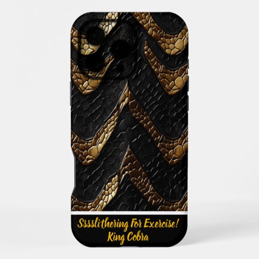 Coque iPhone 16 Pro Max Peau de serpent : noir et or complexes (Verso)