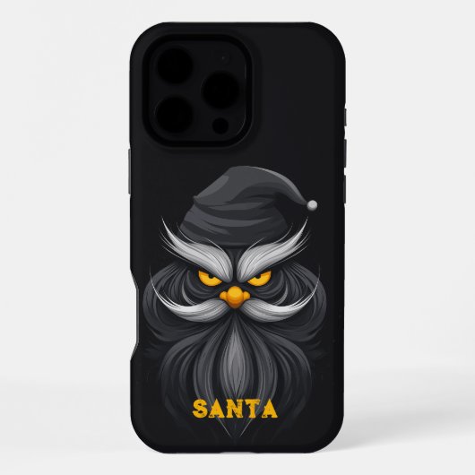 Coque iPhone 16 Pro Max Père Noël noir en colère (Verso)