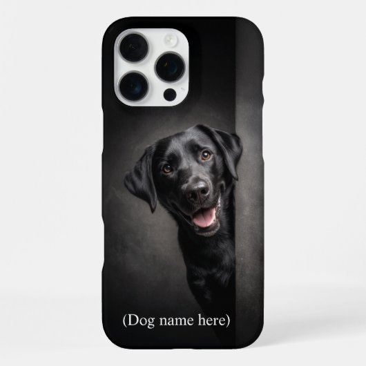 Coque iPhone 16 Pro Max Personalized Black Lab Portrait (Verso)