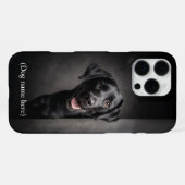 Coque iPhone 16 Pro Max Personalized Black Lab Portrait (Verso Horizontal)