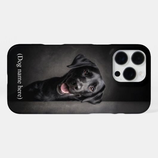 Coque iPhone 16 Pro Max Personalized Black Lab Portrait (Verso Horizontal)