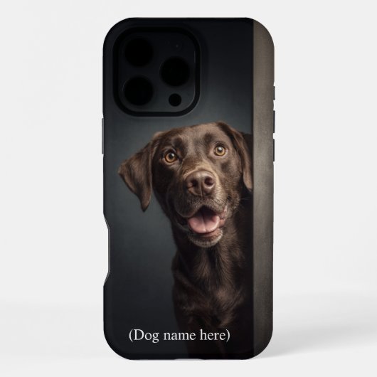 Coque iPhone 16 Pro Max Personalized Chocolate Lab Portrait (Verso)