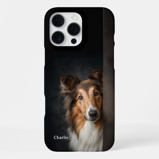 Coque iPhone 16 Pro Max Personalized Collie Dog Portrait (Verso)