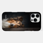 Coque iPhone 16 Pro Max Personalized Collie Dog Portrait (Verso Horizontal)