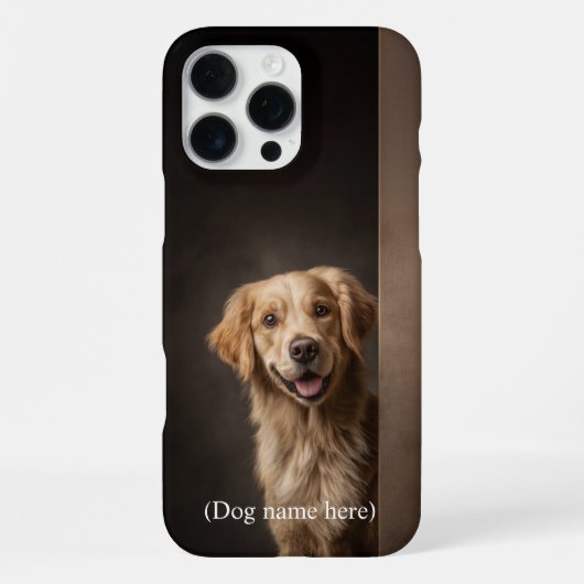 Coque iPhone 16 Pro Max Personalized Golden Retriever Portrait (Verso)