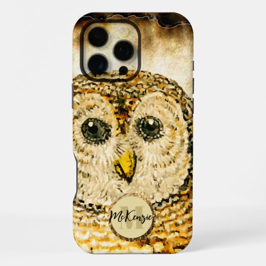 Coque iPhone 16 Pro Max Personnaliser Monogram Owl (Verso)
